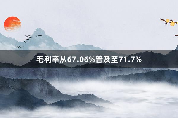 毛利率从67.06%普及至71.7%